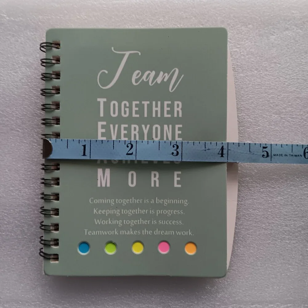 New Weekly Planner Spiral Notebook with Sticky Notes Team Quote Green Pen Loop